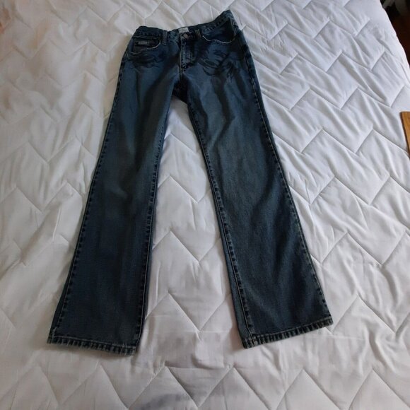 Vintage 90s Calvin Klein Jeans Womens 31 Blue Easy Fit Denim Stenciled - Picture 1 of 7